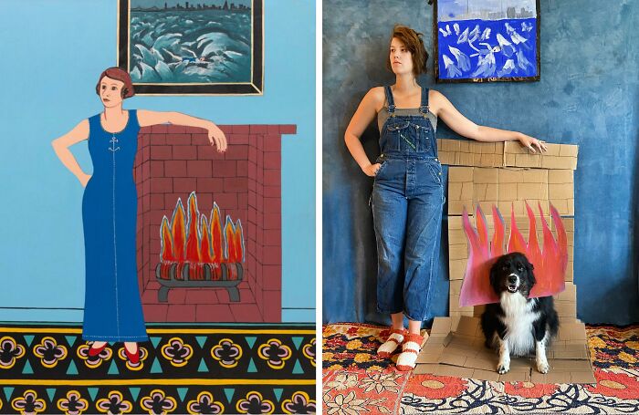 After The Alcatraz Swim #1, 1975 By Joan Brown vs. After The Daily Walk #1, 2021