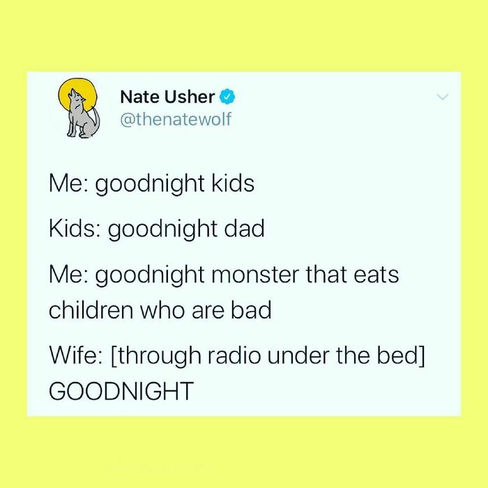 Teamwork Makes The Dream Work! Happy Father’s Day To All You Awesome Dads!!
tweet Credit @thenatewolfman
•
•
•
•
•
#fathersday2020 #dadjokesfordays #parenting101 #parenthoodunlocked #marriedwithkids #funnydads #dadtweets #lifewithkiddos