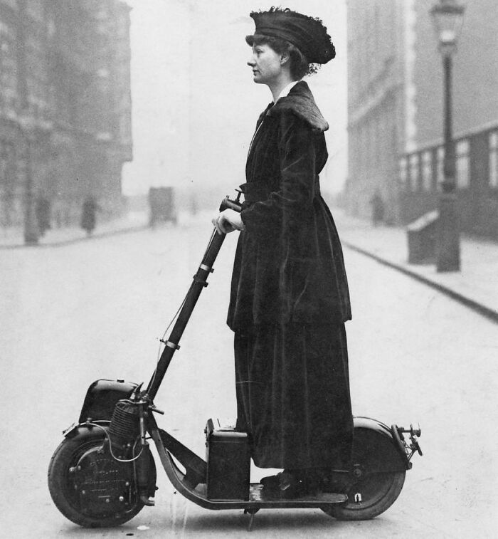 Lady Norman On Her Scooter/Autoped, 1916