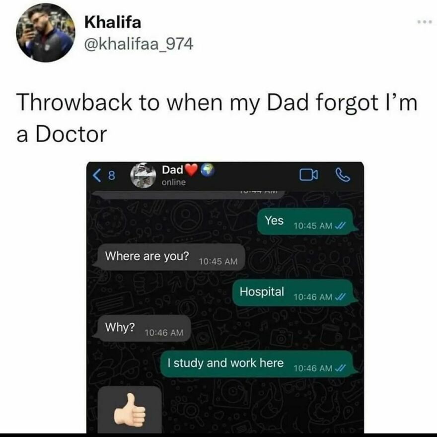 Sorry to scare you, Dad. Sorry to scare you, Dad.