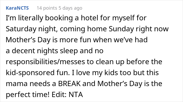 &ldquo;AITA For Wanting To Be Without My Children On Mother&rsquo;s Day?&rdquo;