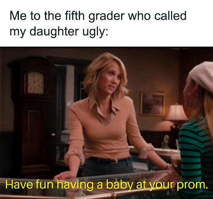 Jokes Aside…parents, I Am Begging You: If You Find Out Your Kid Is Saying Mean Things To Other Kids, Please Talk To Them. They Need To Understand, From Their Own Parents, Why It’s Harmful.
my Sweet, Funny Girl—who Is Also On The Spectrum—may Not Have Acted Like Hearing Someone Say She Looked Like A Horse Bothered Her, But I Assure You, At Home She Crumpled And Cried And Asked Me Why Someone Would Say It.
please Take It Seriously If You Find Out Your Kid Has Been Mean. (Because You Don’t Want To See Me Reenact This Whole Scene In Real Life 😂)
•
@mommymemejeans
#mommymemejeans