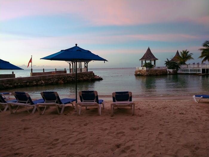 Sunset In Montego Bay On Caribbean Island Of Jamaica