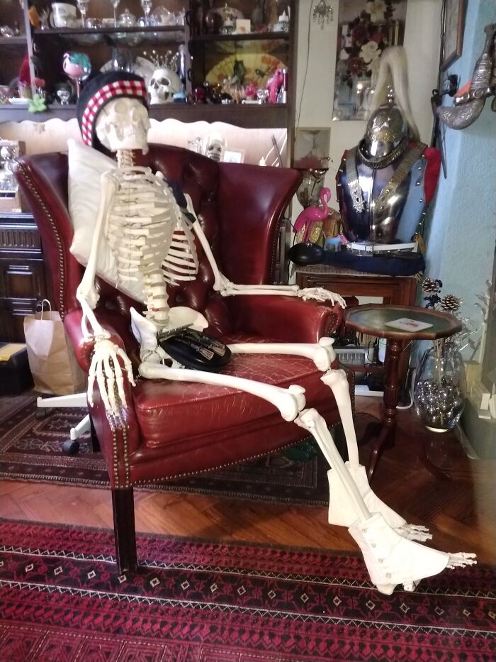 Charlie. He Lives In Our Sitting Room, And Likes To Dress Up. He's Looking Forward To Halloween At The Pub