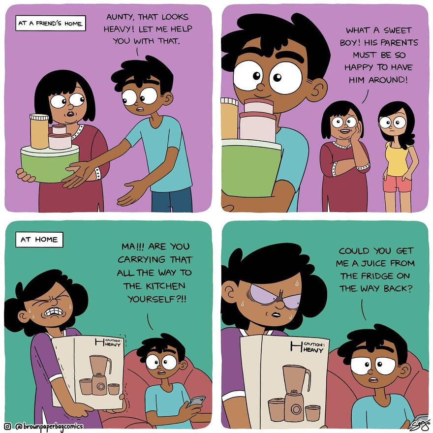 Indian Artist Creates Satirical Comics About Indian Families Inspired By Real-Life Experiences (New Pics)