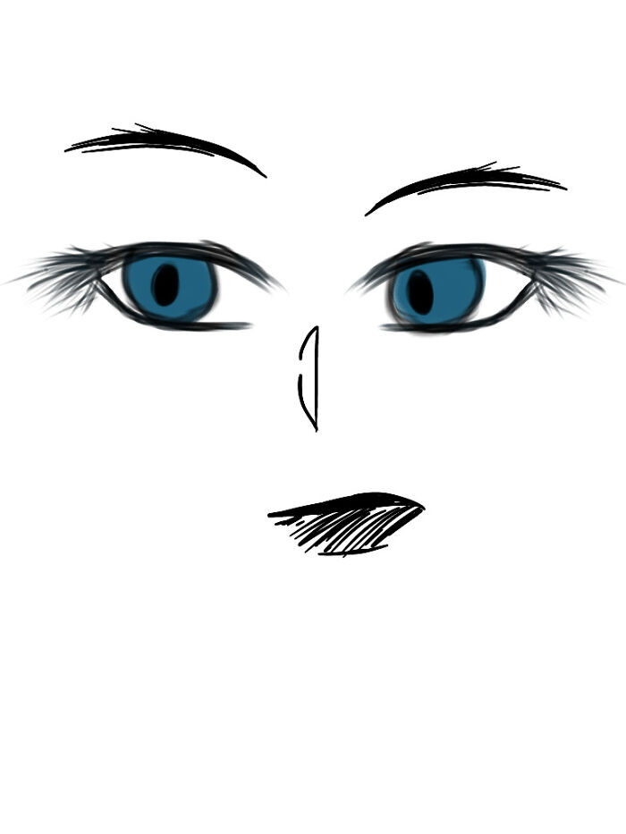 Not Me Drawing A Whole Face To Match... It's A Habit...