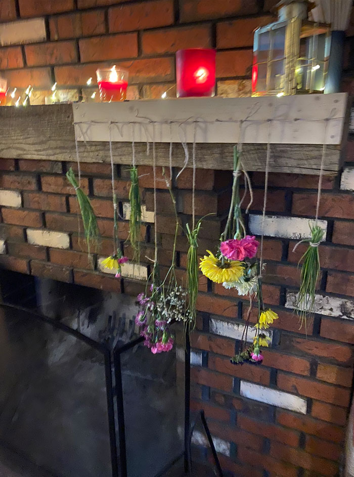 Herbs And Flowers Hang Drying Together