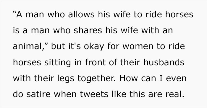 Man Gets Roasted By A TikToker After He Made A Thread Saying Women Shouldn’t Ride Horses Because It’s A Sexually Arousing Activity Man Gets Roasted By A TikToker After He Made A Thread Saying Women Shouldn’t Ride Horses Because It’s A Sexually Arousing Activity
