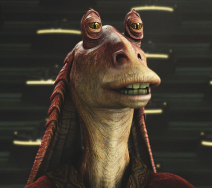 Jar Jar Binks telling something