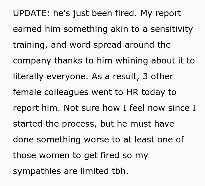 Guy Gets Fired As A Result Of A Female Co-Worker Reporting Him To HR Because He Kept Complaining About Her Buzzcut