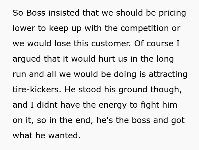 Boss Ignores Employee&rsquo;s Warning To Not Bring Down Prices For Wealthy Client, Realizes He Made A Mistake When It&rsquo;s Too Late
