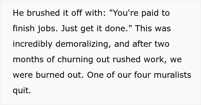 Boss Demands Muralists Paint During Rainfall, Which Inevitably Destroys It Because Of Malicious Compliance Boss Demands Muralists Paint During Rainfall, Which Inevitably Destroys It Because Of Malicious Compliance