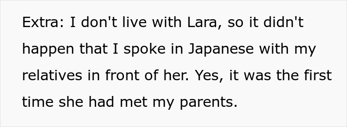 “AITA For Not Telling My Girlfriend And Her Family That I Can Speak Japanese?” “AITA For Not Telling My Girlfriend And Her Family That I Can Speak Japanese?”