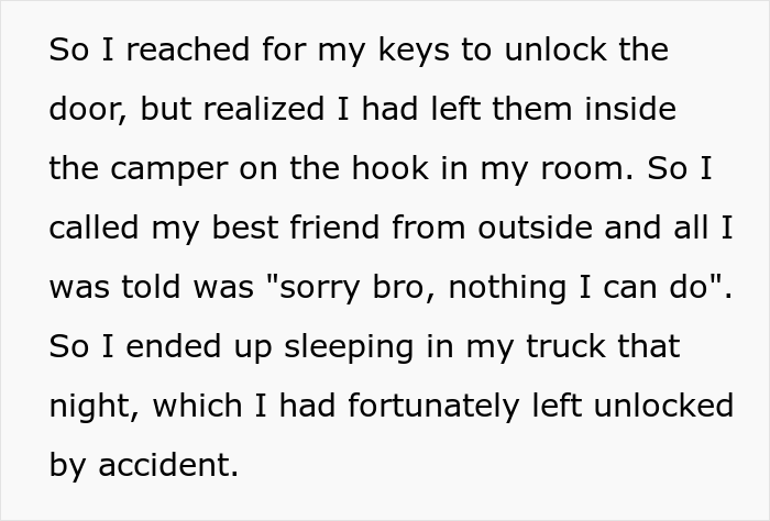 Friends Locked This Guy Out Of His Own Camper Because &ldquo;There Wasn&rsquo;t Enough Room&rdquo;, He Packed And Drove Away The Next Day