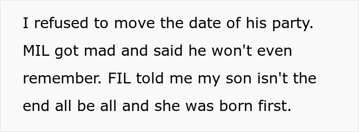 "AITA For Calling My MIL A Crybaby And Saying Her Birthday Isn't As Important As My Son's First Birthday?"