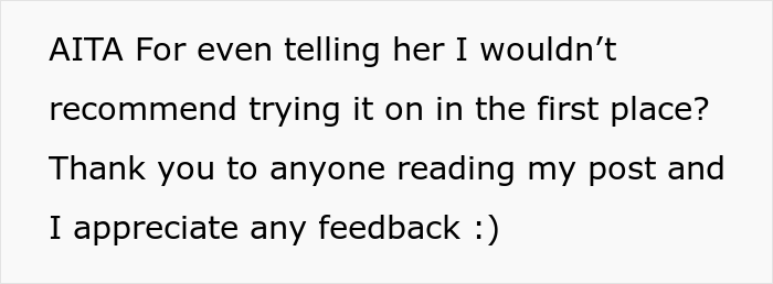 Size 30 Bride Demands To Try On A Size 14 Wedding Dress, Saleswoman Asks If She Was A Jerk To Give Her A Reality Check Size 30 Bride Demands To Try On A Size 14 Wedding Dress, Saleswoman Asks If She Was A Jerk To Give Her A Reality Check