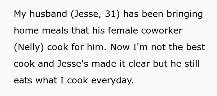 Wife Is Baffled When Husband Chooses To Eat Female Coworker's Food Instead Of The Dinner She's Made Wife Is Baffled When Husband Chooses To Eat Female Coworker's Food Instead Of The Dinner She's Made