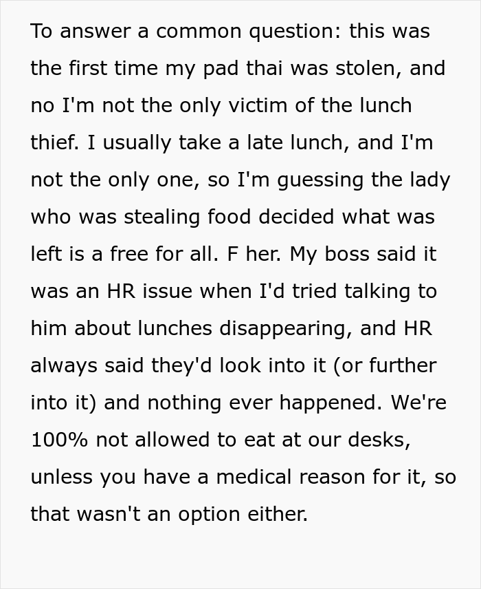 Person's Lunch Keeps Getting Stolen At Work Until Boss' Daughter Goes Into Anaphylactic Shock, They Are Then Accused Of 'Poisoning' Their Own Food