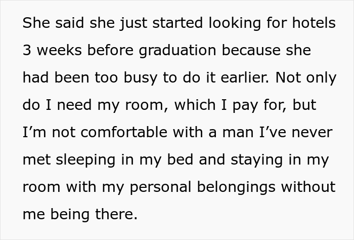 21 Y.O. Woman Gets Called Out For Refusing To Give Up Her Room Because Her Roommate&rsquo;s Dad Needed A Place To Sleep