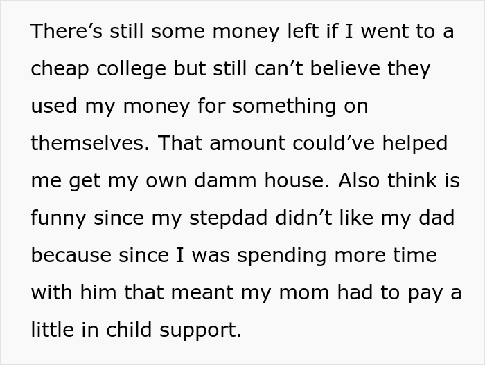 17 Y.O. Found Out Mom And Stepdad Purchased A House Using His Inheritance Money From Dad, Later Exposed The Man In Front Of His Visiting Family
