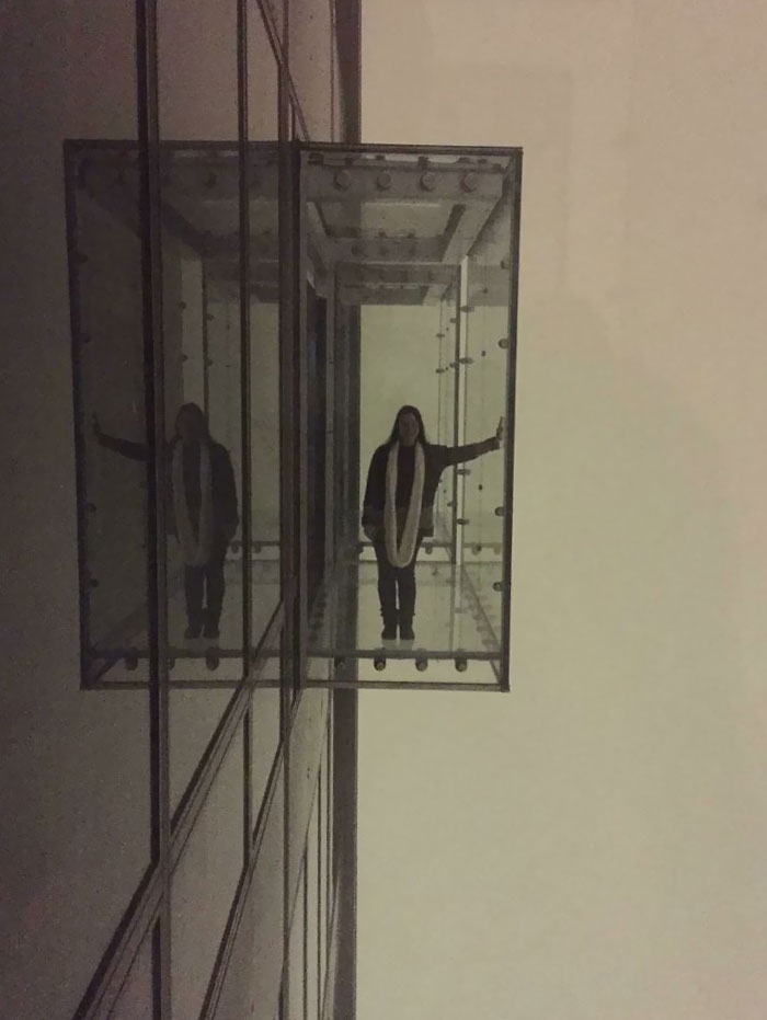 My Wife At The Top Of The Sears/Willis Tower On A Foggy Day