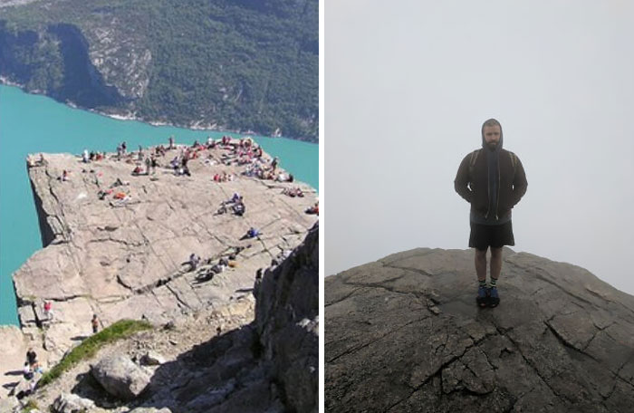 Lo que esperaba ver en el Preikestolen vs. lo que obtuve