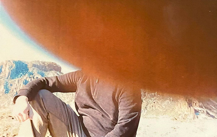 Told My Girlfriend To Use The Last Piece Of Film We Had With Us To Get A Picture Of Me In Front Of Some Mountains