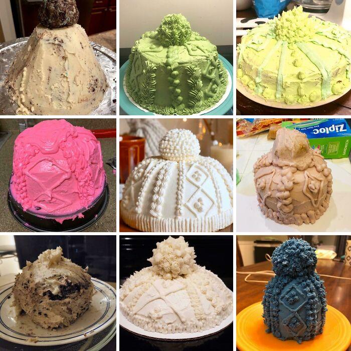 My Friends And I Held Our First Monthly #nailedit Competition. We All Tried To Replicate The Middle Cake!