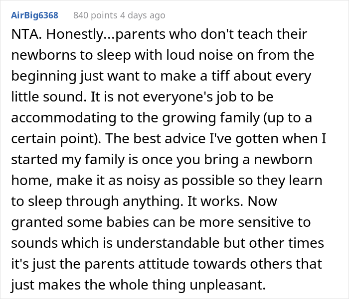 “AITA For Telling My Neighbor To Get Over It When I Wake Her Baby Up?” “AITA For Telling My Neighbor To Get Over It When I Wake Her Baby Up?”