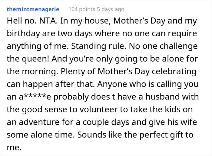 &ldquo;AITA For Wanting To Be Without My Children On Mother&rsquo;s Day?&rdquo;