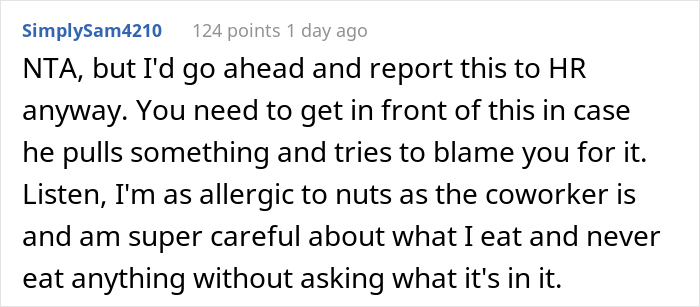 Person's Lunch Keeps Getting Stolen At Work Until Boss' Daughter Goes Into Anaphylactic Shock, They Are Then Accused Of 'Poisoning' Their Own Food