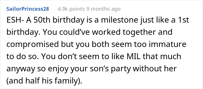 "AITA For Calling My MIL A Crybaby And Saying Her Birthday Isn't As Important As My Son's First Birthday?"