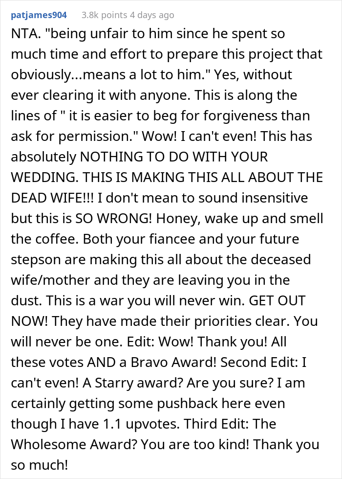 "This Was An Instant No From Me": Bride Denies Stepson&rsquo;s Request To Do Powerpoint Display Honoring His Late Mom At Wedding, Family Drama Ensues