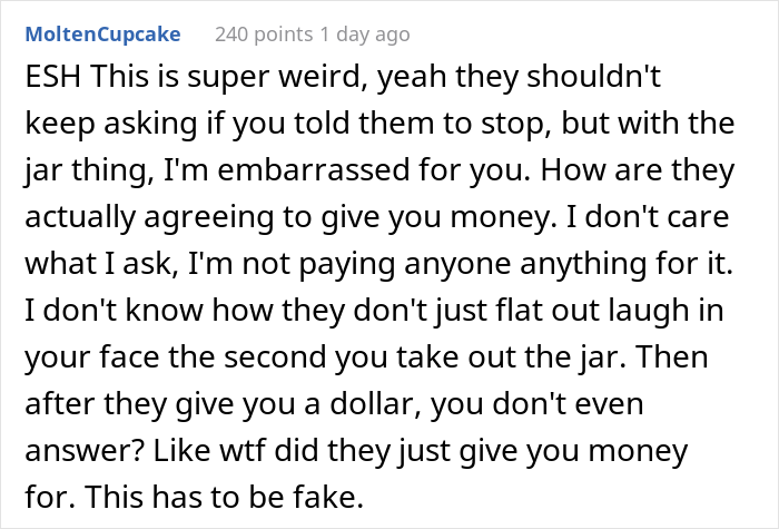 Family Calls This Woman A Jerk For Asking Them For A Dollar Every Time They Mention Her Not Having Kids