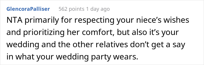 Bride Doesn't Want To Force Androgynous Niece To Wear A Dress To Her Wedding, Starts Family Drama Bride Doesn't Want To Force Androgynous Niece To Wear A Dress To Her Wedding, Starts Family Drama