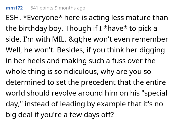 "AITA For Calling My MIL A Crybaby And Saying Her Birthday Isn't As Important As My Son's First Birthday?"