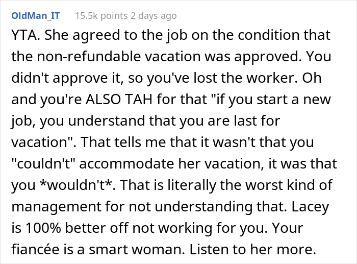 Boss Lies To New Hire About Accommodating Her Vacation Request, Is Flabbergasted When She Quits On The Spot