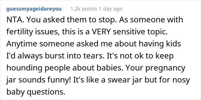 Family Calls This Woman A Jerk For Asking Them For A Dollar Every Time They Mention Her Not Having Kids