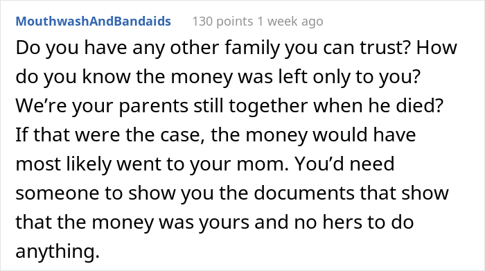 17 Y.O. Found Out Mom And Stepdad Purchased A House Using His Inheritance Money From Dad, Later Exposed The Man In Front Of His Visiting Family