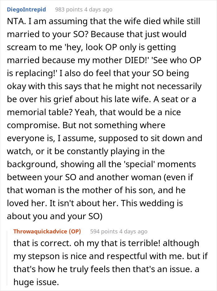 "This Was An Instant No From Me": Bride Denies Stepson&rsquo;s Request To Do Powerpoint Display Honoring His Late Mom At Wedding, Family Drama Ensues