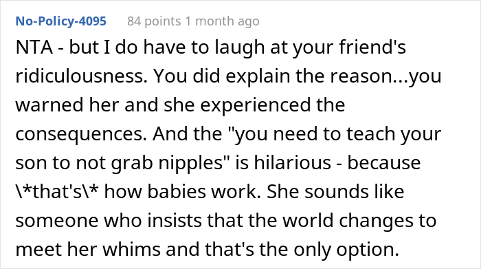 New Mom Warns Her Friend To Wear A Bra Before Meeting Baby, She Doesn't Listen And Calls Her Misogynistic