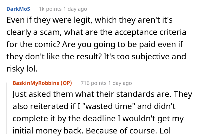 Client Wants Artist To Pay Them $1K As "Security", Gets Shamed Online