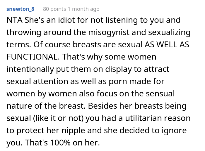 New Mom Warns Her Friend To Wear A Bra Before Meeting Baby, She Doesn't Listen And Calls Her Misogynistic