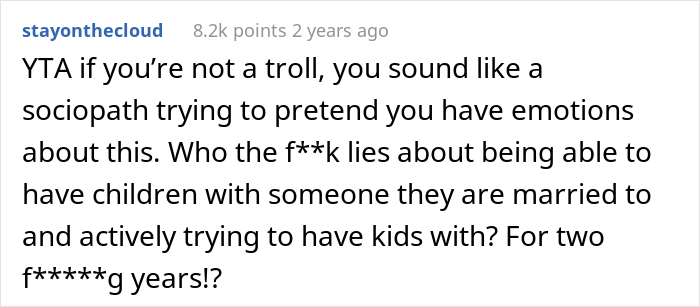 Husband Of 2 Years Asks If He’s A Jerk For Not Telling His Wife He’s “Fixed” While She Has Baby Fever Husband Of 2 Years Asks If He’s A Jerk For Not Telling His Wife He’s “Fixed” While She Has Baby Fever
