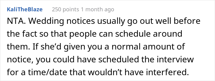 Woman Skips Her Mother’s 5th Wedding To Attend A Long-Awaited Job Interview, Gets Called A Jerk For Missing The Big Day Woman Skips Her Mother’s 5th Wedding To Attend A Long-Awaited Job Interview, Gets Called A Jerk For Missing The Big Day