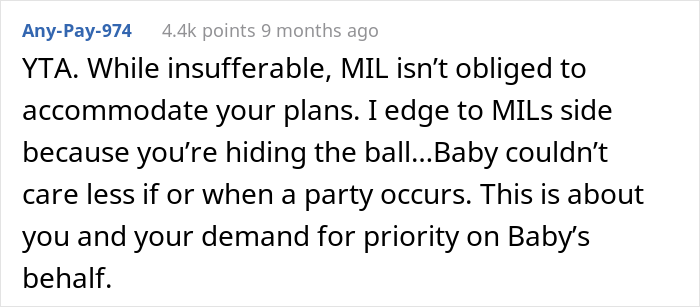 "AITA For Calling My MIL A Crybaby And Saying Her Birthday Isn't As Important As My Son's First Birthday?"