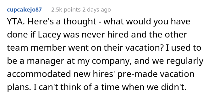 Boss Lies To New Hire About Accommodating Her Vacation Request, Is Flabbergasted When She Quits On The Spot