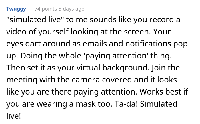 Employee Informs Meeting's Lead She's Using A Breast Pump And Won't Turn On Her Camera But They Insist So She Maliciously Complies Employee Informs Meeting's Lead She's Using A Breast Pump And Won't Turn On Her Camera But They Insist So She Maliciously Complies