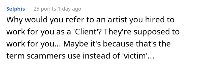 Client Wants Artist To Pay Them $1K As "Security", Gets Shamed Online