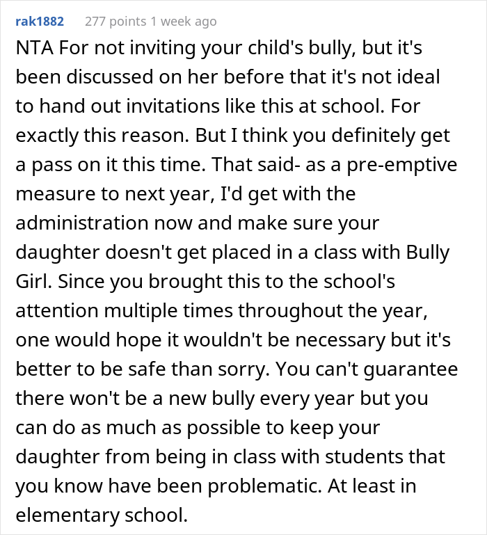 Teacher Calls Out This Mother Who Invited The Whole Class To Daughter's Birthday Party Except For A Bully, Mom Asks If She Was Wrong